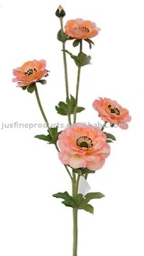 97cmH Artificial Flower Spray, Windflower with 4 Flowers and 1Bud