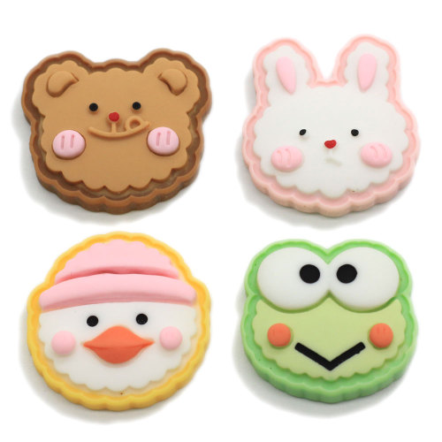 Cartoon Resin Animal Flat Back Charms Artificial Rabbit Bear Frog Home Ornament DIY Head Accessory Slime Filler