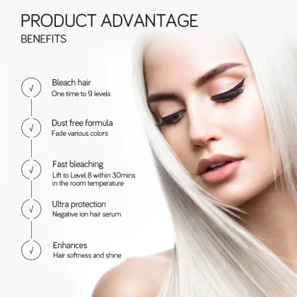 Professional Salon Hair Bleach Powder - Decolorant & Lightening Bleach