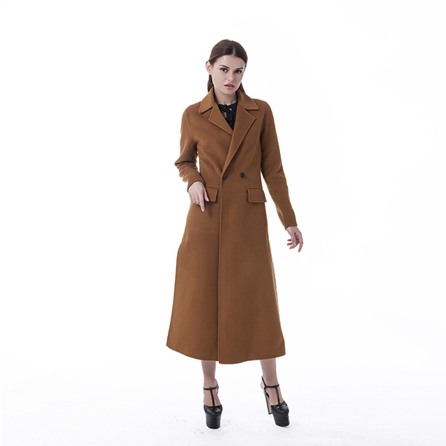 Fashion chocolate cashmere overcoat