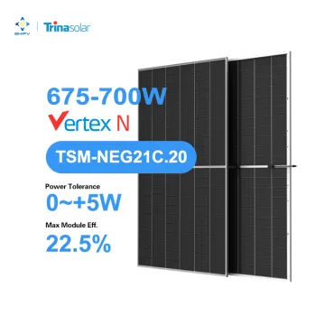 High-Power Bifacial Dual Glass Monocrystalline Solar Panel Array: Trina Vertex N Type TSM-NEG21C.20 Models (680W, 685W, 690W, 695W, 700W)