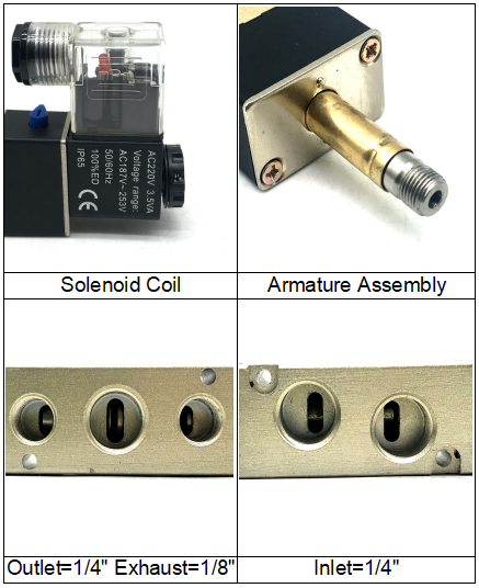 Válvula solenoide neumática piloto interna 4V230C-08