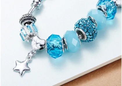 DIY Charm Key Bracelet Glass Bead Crystal Bracelet For Women