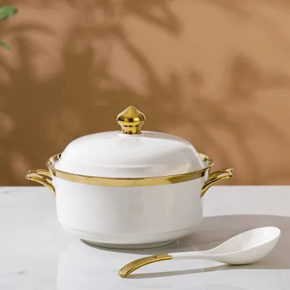 Factory Wholesale Luxury Ceramic Soup & Stock Pots