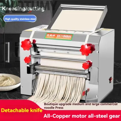 Electric Pasta Noodle Maker: Stainless Steel Noodle Press Machine for Commercial Use
