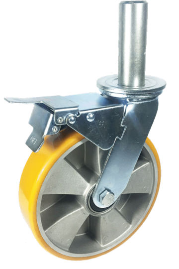 Aluminum core scaffolding caster