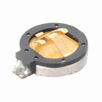 Coin Type Vibration Motor with 10mm Diameter/2.7mm Thickness/15,000rpm Rated Speed/Spring Contacts