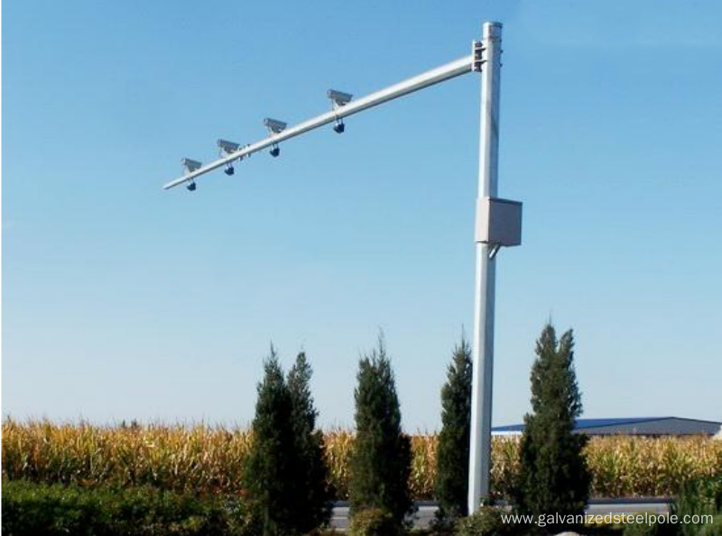 Galvanized traffic CCTV camera lamppost