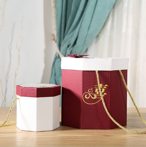 صندوق هدايا متطور أوكتاغون مع مقبض تويست