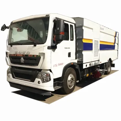 New HOWO 16 ton high pressure flushing sprinkler sweeper truck supplier