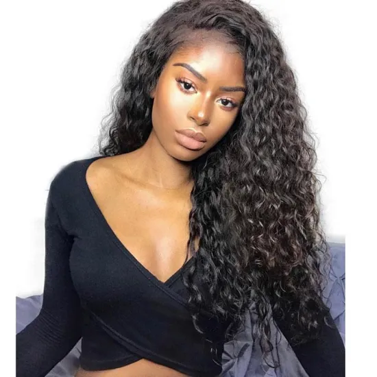 Cheap Malaysian Human Virgin 180%  Density Water Wave  Human Hair Wigs 13x4 Curly Real Human Hair Lace Wig