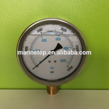 15k PSI Stainless Steel Body 4 Inch Hydraulic Pressure Test Gauges