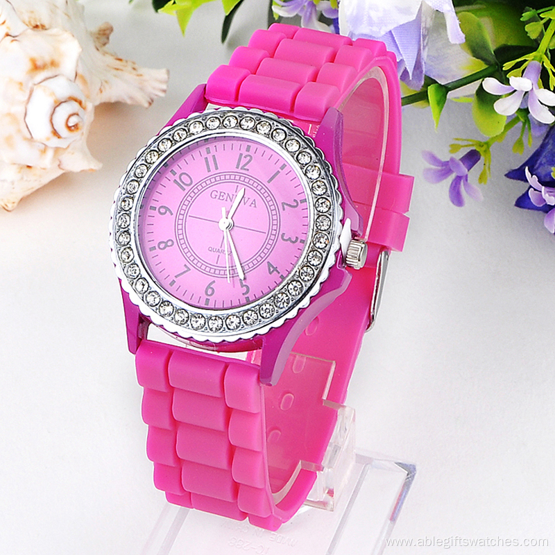 Geneva Quartz Ladies Beautiful Silicone Watches