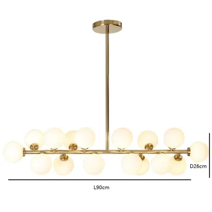 Golden Glass Ball Chandelier Pendant Light