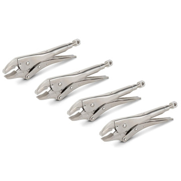 YUHANG 10 Inch Curved Jaw Locking Pliers (4-Pack) - Professional Grade Tool Set