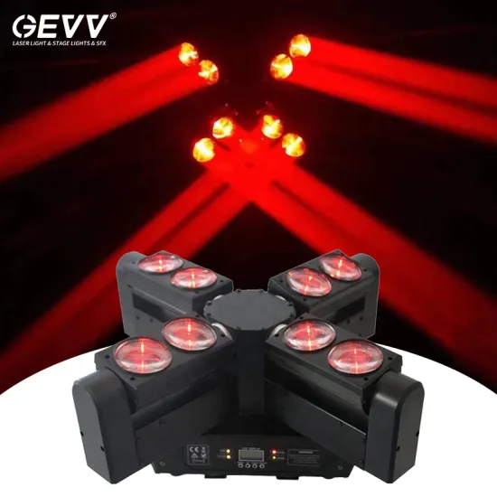 GEVV LED 8 Eyes Moving Head Lights 8pcs RGBW 4in1 for DJ Disco Party