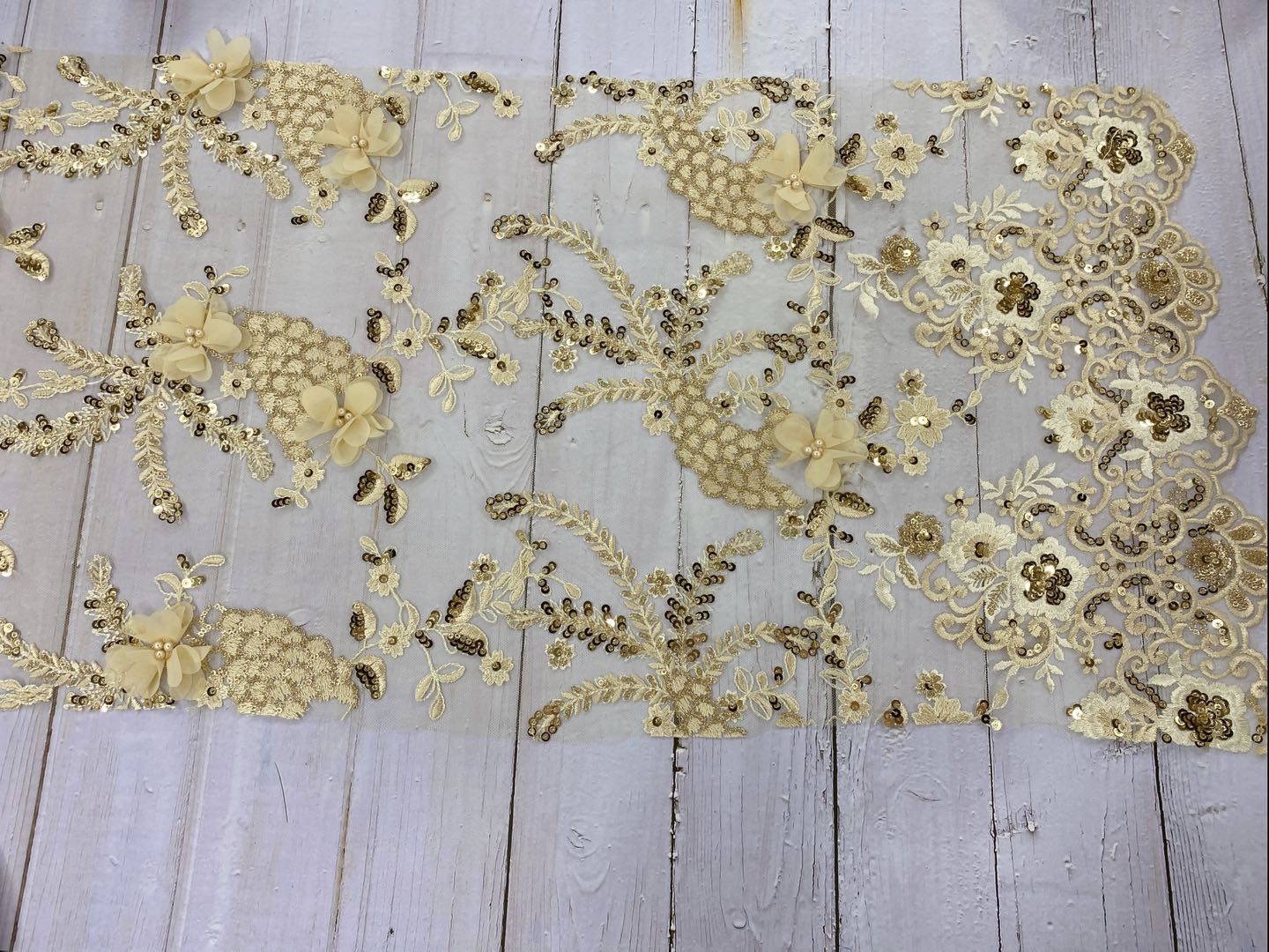 Shiny Glitter Spangle Embroidery Fabrics