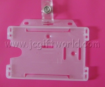 Horizontal Hard Clear PVC ID Name Card Holder
