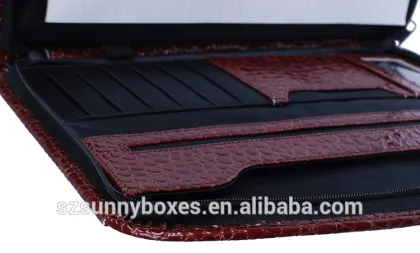 Luxury Leather Multi Layers/Pockets Zipper Business Portfolio Folder