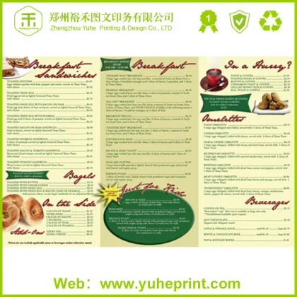 Bar cafe coffee restautant brochure cookbook printing longhorn steakhouse menu