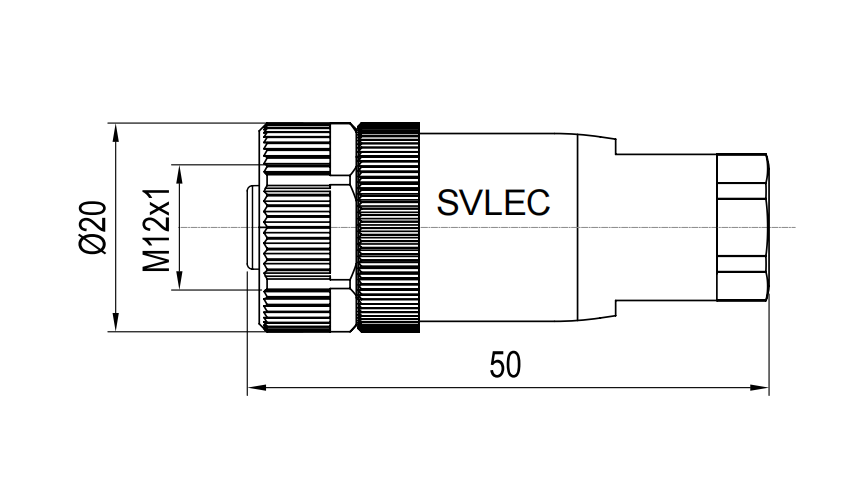 Female M12 power connector