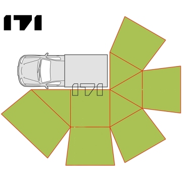 Large Size Automatic Bat Wing 270 Degree Car Tent Awning for Beach Camping