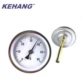 63mm Bimetal Industrial Hot Water Thermometer with Brass Thermowell