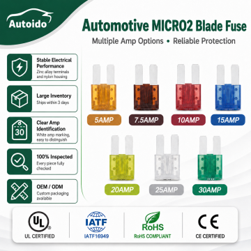 32V オート Micro2 ブレードヒューズ 自動車用 車、ボート、RV、トラック、SUV 交換用 (5A、7.5A、10A、15A、20A、25A、30A) ナイロン
