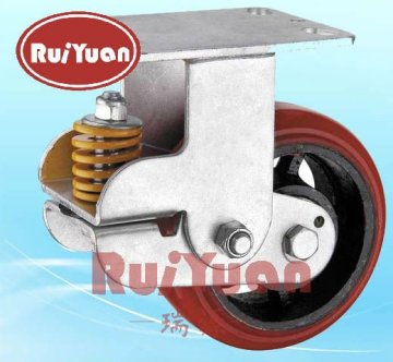 Spring loaded Shock Absorbing Rigid Caster