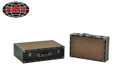 Set of Three Linen Hand Box