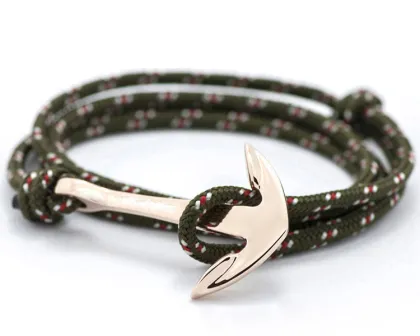 Alibaba popular sell jewelry silver charm logo/brand engraved red multi nautical rope bracelet for men and women