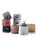 Pot de cemento de piña decoración del hogar de oro rosa