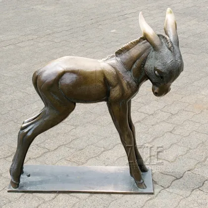 Fine Workmanship Outdoor Garden Life Size Bronze Donkey Sculpture