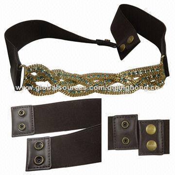 Women's Elastic Belt with Decorative Metal