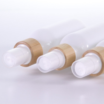 White glass bottle with bamboo mist sprayers