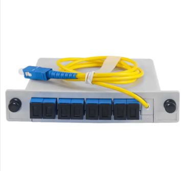 APT OEM Cassette Box Type PLC Splitter 1x8 with 1m SC/UPC/APC 0.9mm Pigtail for FTTH