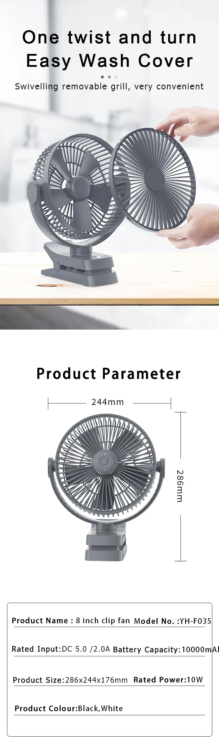 Desktop Clip-On Fan Features06