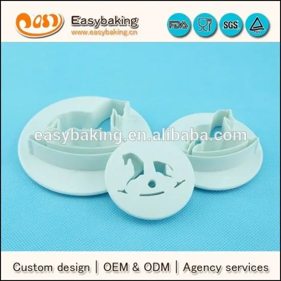 Custom rocking wooden hors cake decorating plastic fondant cutter