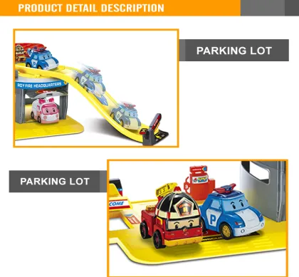 Cartoon F/W Railway Set Fire Parking Plastic Garage Toy