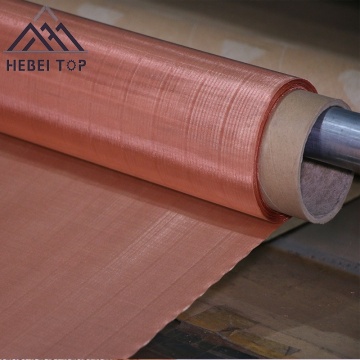 Röd kopparrulle Pure Cu Faraday Cage Shielding Netting Twill Woven Mesh