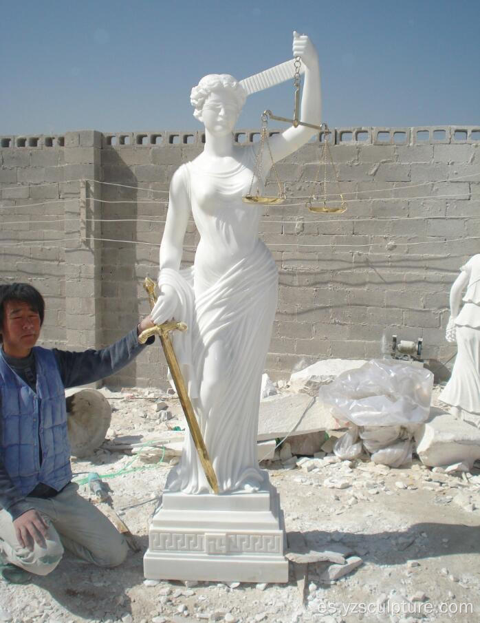 Gran tamaño diosa religiosa mármol blanco de la estatua de la justicia