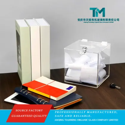 Personalized Acrylic Donation Box With Hebrew Engraving