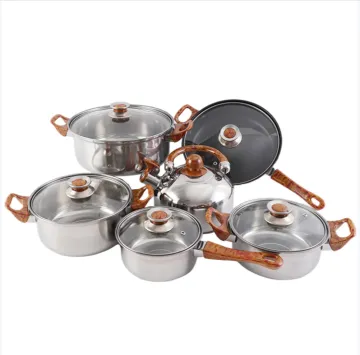2021 Customized Home Kitchen Stainless Steel Cooking Pot Ware Nonstick Cookware Set