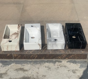 Özelleştirilmiş küçük boyutlu duvarlı banyo lavaboları - dikdörtgen kompakt havza