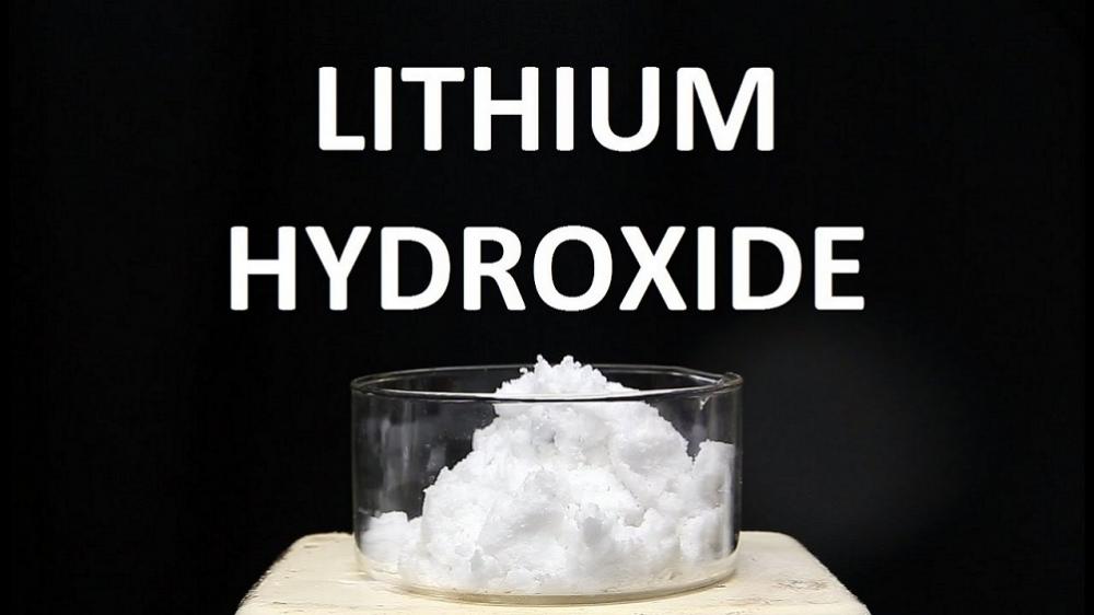 hydroxyde de lithium dissous dans l&#39;équation de l&#39;eau