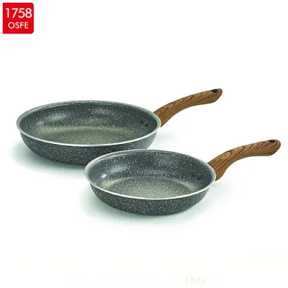 Wooden Paint Pressed aluminium stone granite coated Cookware