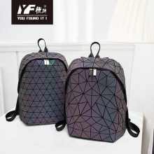 PU backpacks versatile cool style women's backpack geometric rhomb practical and convenient fashion