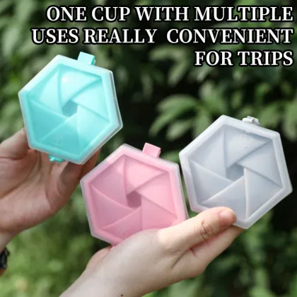 Hexagonal Collapsible Silicone Cup Travel Water Bottle