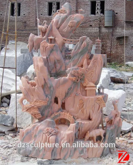 Red stone garden sculptures for sale
