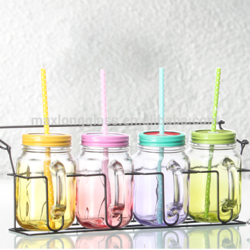 0.5L mason jar with metal basket holder